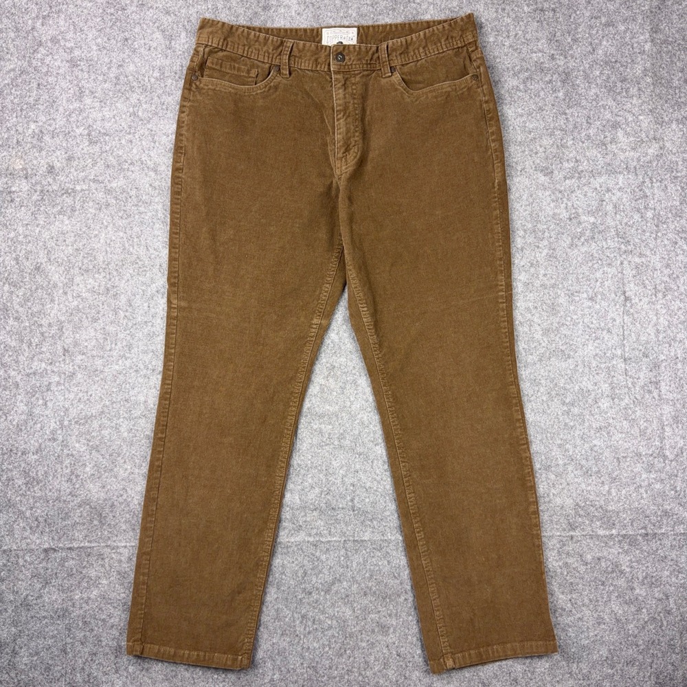 Copper & Oak Pants Mens 36x30 Brown Corduroy Straight Leg Stretch Casual Work